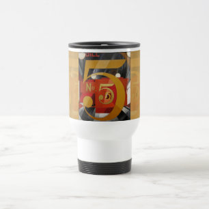 Caneca Térmica Demuth de Cubist de Arte Moderna Figura 5 em Doura
