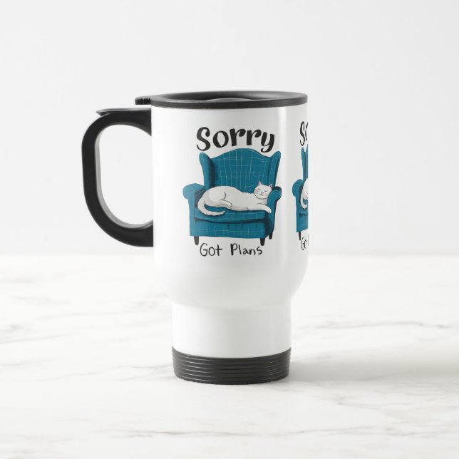 Caneca Térmica Desculpe, tenho planos Presente engraçado para ama (Esquerda)