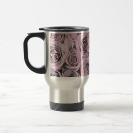 Caneca Térmica Desenho das rosas cor-de-rosa