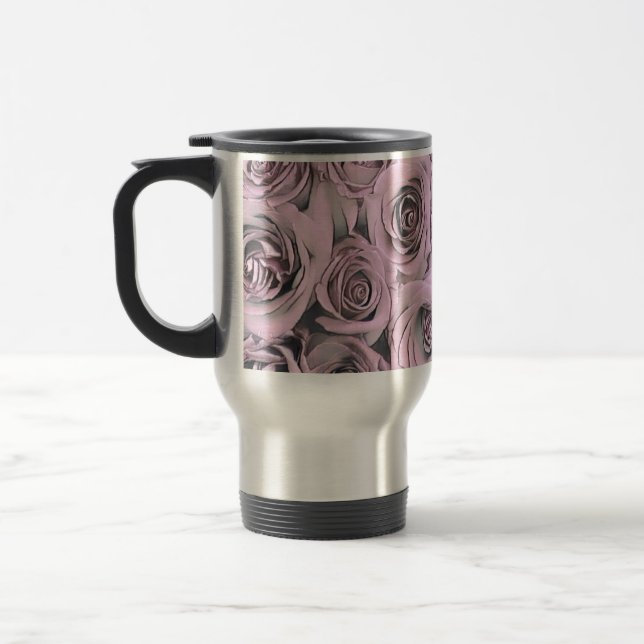 Caneca Térmica Desenho das rosas cor-de-rosa (Esquerda)