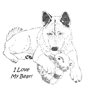 Caneca Térmica Desenho de akita e arte de retrato de cão de ursin