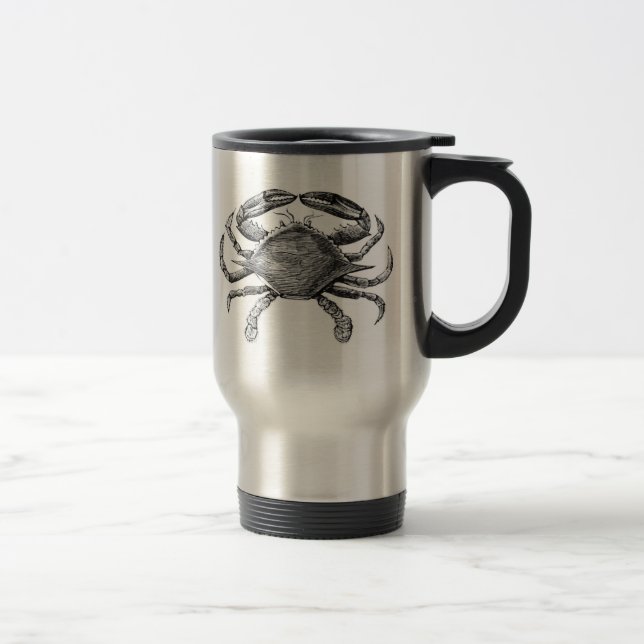 Caneca Térmica Desenho de Caranguejo Antigo (Direita)