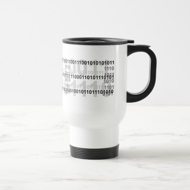 Caneca Térmica desenho de código binário (Direita)