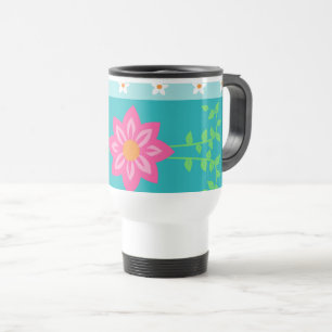 Caneca Térmica Desenho de Flores Vibrantes em Flor