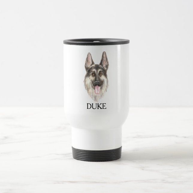 Caneca Térmica Desenho de german shepherd personalizado (Centro)