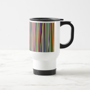 Caneca Térmica Desenho de listras abstratas coloridas