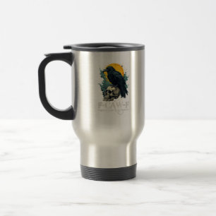 Caneca Térmica Desenho de Lua de Caveira Engraçada F-Caw-F do Cor
