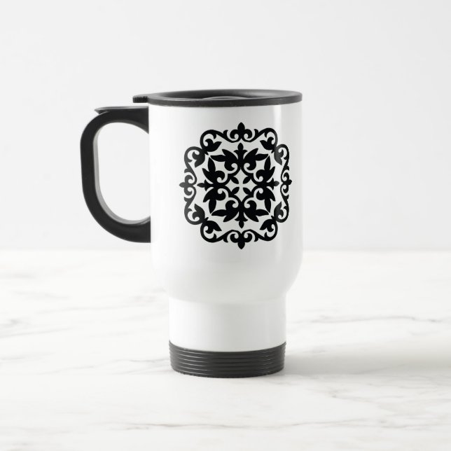 Caneca Térmica Desenho Floral Ornamental (Esquerda)