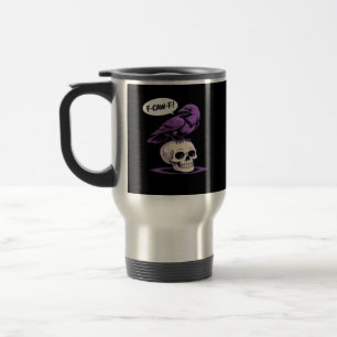 Caneca Térmica Desenho Gráfico de Humor de Halloween Crânio de Co