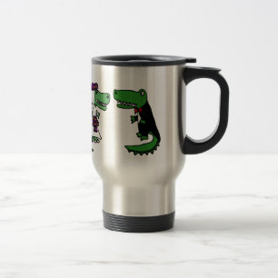 Caneca Térmica Desenhos animados engraçados dos noivos do jacar