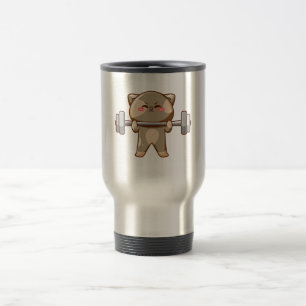 Caneca Térmica design de amante de gatos motivador do ginásio