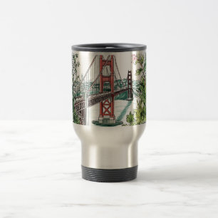 Caneca Térmica Design de Aquarela da ponte de Ouro San Francisco