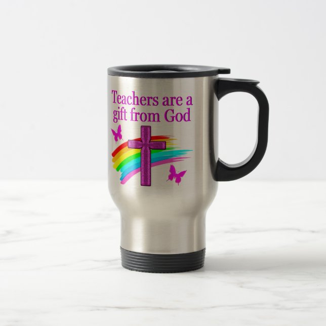 CANECA TÉRMICA DESIGN DE ENSINO ANGÉLICO E ESPIRITUOSO CHEIO (Direita)
