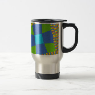 Caneca Térmica Design de Impressão de Arte Ciana Azul Belo e Belo