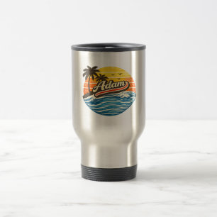 Caneca Térmica Design de Nome Adam Retro Pôr do Sol