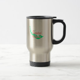 Caneca Térmica Design do esboço do mapa da ilha de Sanibel