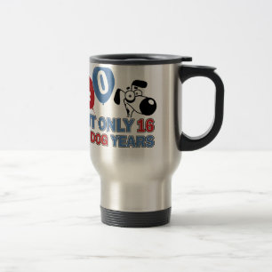 Caneca Térmica Design dos anos do cão das pessoas de 40 anos