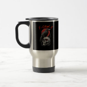 Caneca Térmica Design Estético Divertido F-Caw-F Corvo