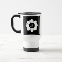Design inicial de Flor Simples Preto e Branco