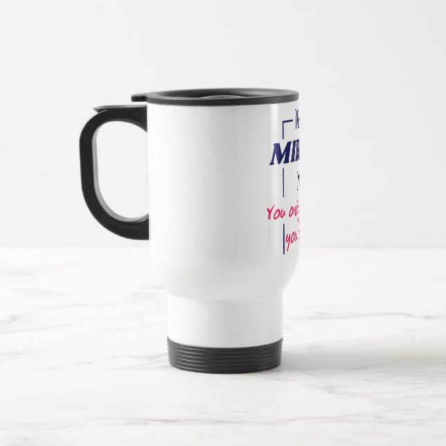 Caneca Térmica Design Motivacional de Mentalidade de Reflexo no E (Esquerda)