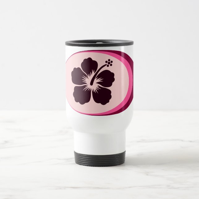 Caneca Térmica Design oval do hibiscus da forma (Centro)