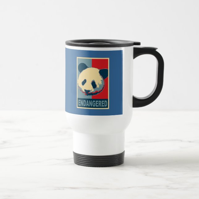 Caneca Térmica Design psto em perigo do pop art da panda (Direita)