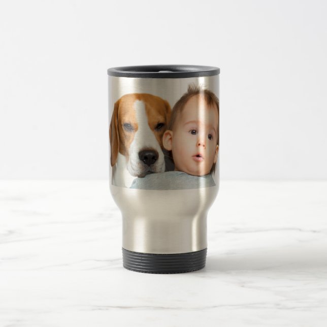 Caneca Térmica Design Seu Próprio Bebê E Pet Fotografia Mug (Centro)