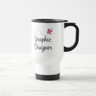Caneca Térmica Designer gráfico cor-de-rosa bonito