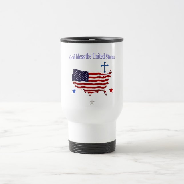 Caneca Térmica Deus abençoe dos EUA (Centro)