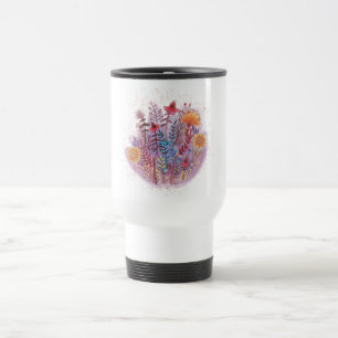 Caneca Térmica Dia da Mãe floral elegante