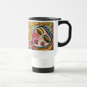Caneca Térmica Dia da sereia de esqueleto vermelha inoperante