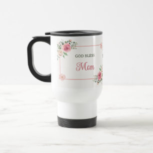 Caneca Térmica Dia das Mães Deus Abençoe a Mamãe – Floral em Aqua
