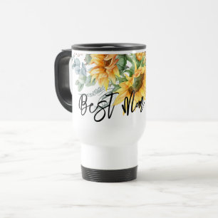 Caneca Térmica Dia das Mães Girassol Eucalipto Melhor Mãe
