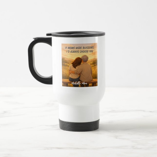 Caneca Térmica Dia das Mães Personalizado | Retrato Personalizado (Esquerda)