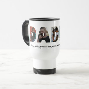 Caneca Térmica Dia de os pais de citação de Colagem de Fotografia