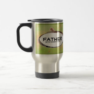 Caneca Térmica Dia de os pais de metal verde e preto enferrujado