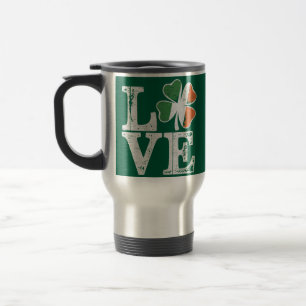 Caneca Térmica Dia de São Patrício Amor Sortudo Trevo Verde Irlan