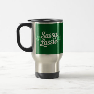 Caneca Térmica Dia de São Patrício Sassy Lassie Engraçado Irlandê