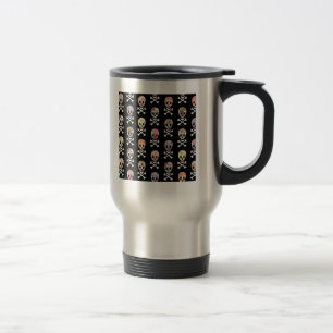 Caneca Térmica Dia dos Mortos Mexicano Caveira Ossos Cruzados