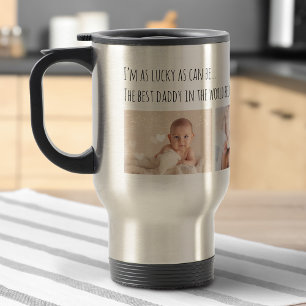 Caneca Térmica Dia dos Pais   Feliz Eu 3 Fotos Personalizadas