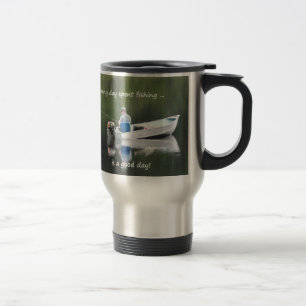 Caneca Térmica Dia gasto pescando é uma citação divertida