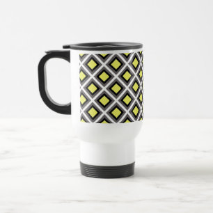 Caneca Térmica Diamantes cinzentos, pretos, amarelos escuros de