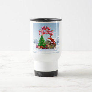 Caneca Térmica Dino de Natal de bebê Fofo/Extravagante