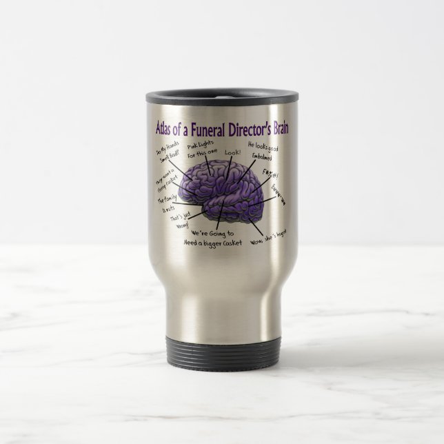 Caneca Térmica Diretor Funerário/Mortican Funny Brain Design (Centro)
