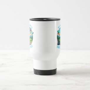 Caneca Térmica Distintivo Retro de Disc Golf Engraçado Ilustração