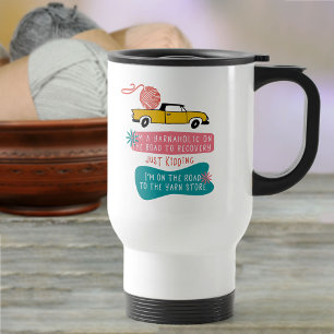 Caneca Térmica Dito engraçado de tricô de Yarnaholic com fio no c