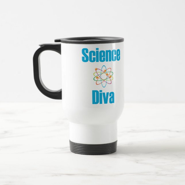 Caneca Térmica Diva atômica da ciência (Esquerda)