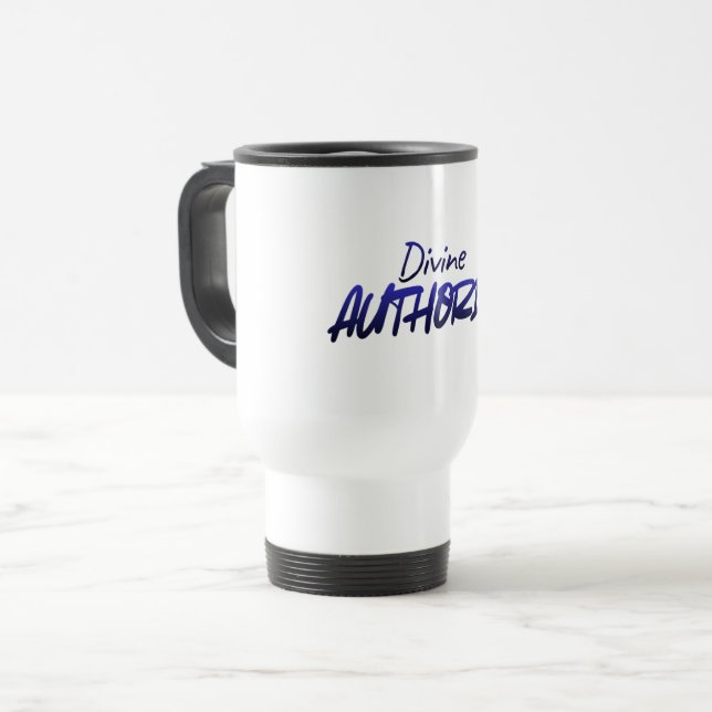 Caneca Térmica Divine AUTHORITY – Blue Gradient Design Travel Mug (Frente Esquerda)