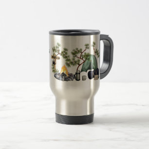 Caneca Térmica Dizendo Acampamento em Tenda Fogueira Texto Person