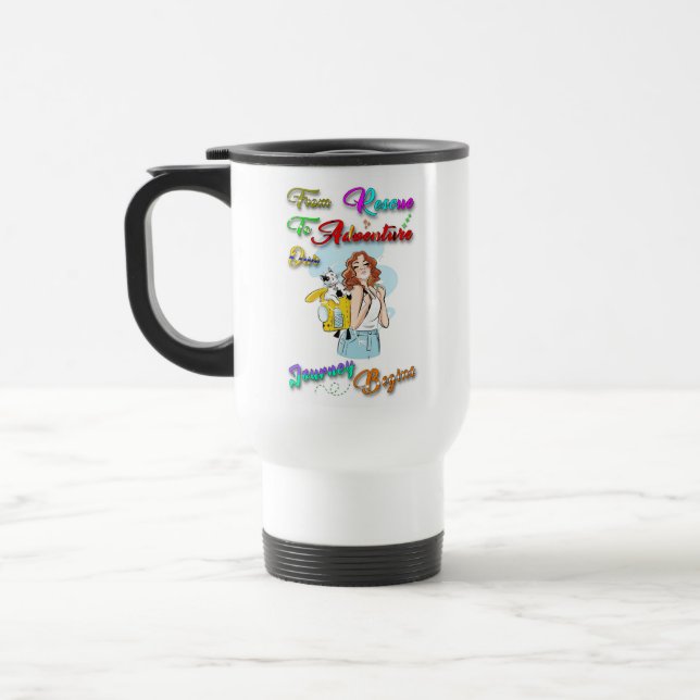 Caneca Térmica Do Resgate Para Aventurar Nossa Viagem Começa Com  (Esquerda)